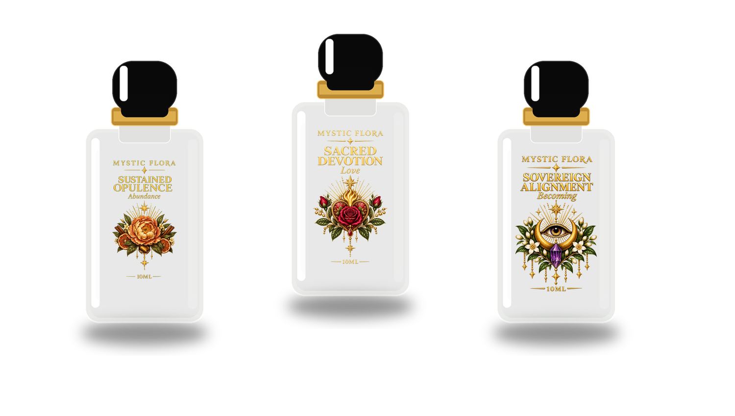Mystic Flora trio set of three 10 mL bottles